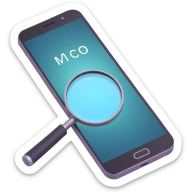 magnifying glass on a digital interface of a phone sticker