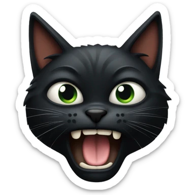 Angry black cat with long face whose name is Larry sticker
