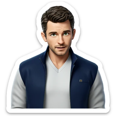 bearded boy in jacket sticker