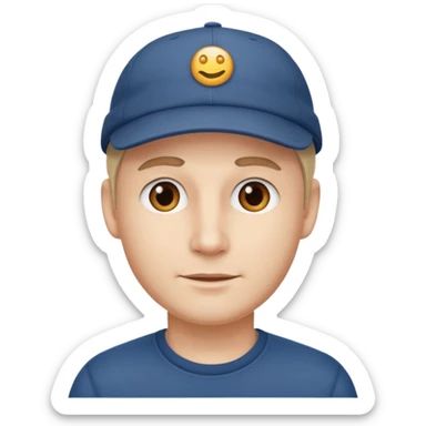 A man who look like hitler wearing cap without mustache  sticker