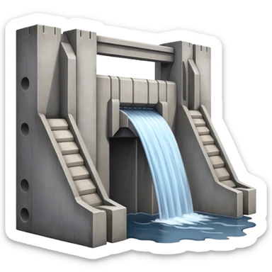 dam, simple, clear sticker