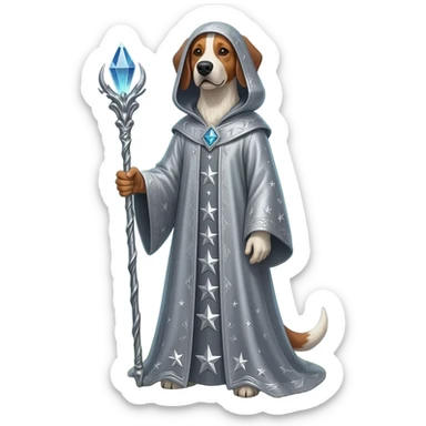 Dog wizard sticker