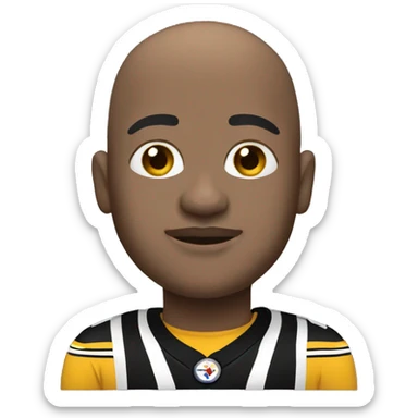 Bald white Steelers fan sticker