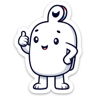 Character feeling proud with thumbs up sticker