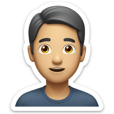 asian man asking a question sticker