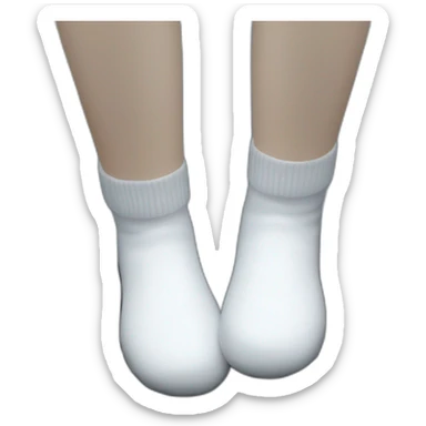 Two feet wearing white socks Soaking wet from the rain and wet footprint on the ground sticker