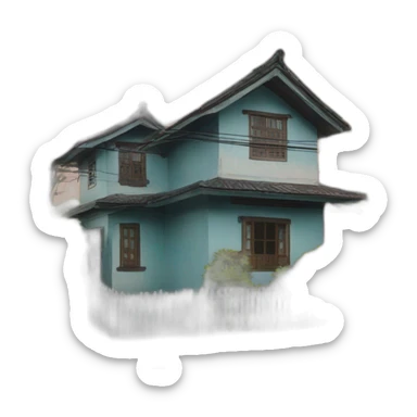 house and street Philippines sticker