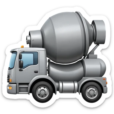 Illustrate a cement mixer truck with a rotating drum on the back. sticker