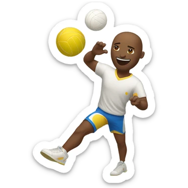 Man in shorts playing volleyball hitting a ball sticker