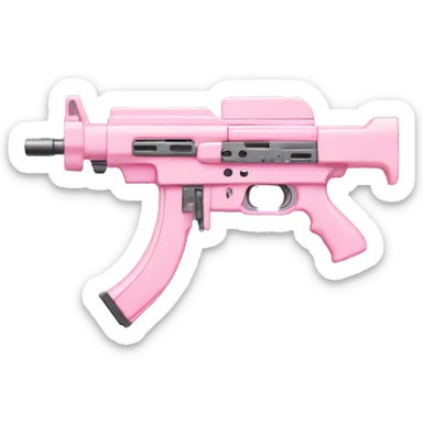 pastel pink machine gun sticker