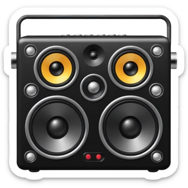 a speaker with eyes and buttons like dj box sticker