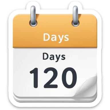 calendar with the text '2 days' sticker