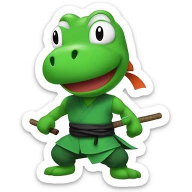Yoshi as a ninja sticker
