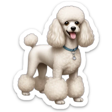 Dog poodle standart full-height sticker