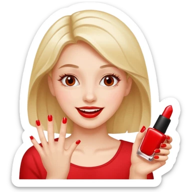 girl with nailpolish with a celebratory feel sticker