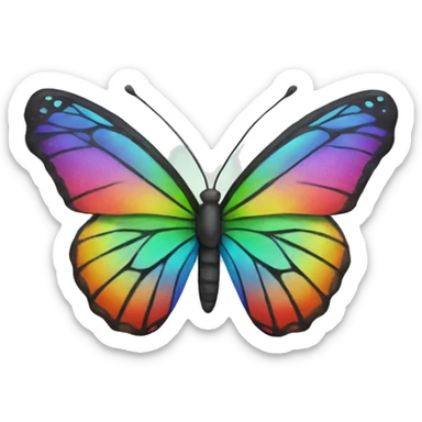 Rainbow butterfly sticker