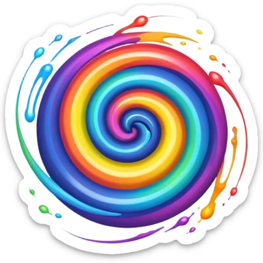 rainbow black hole, swirling colors, cosmic, vibrant, glowing, stylized as an emoji sticker