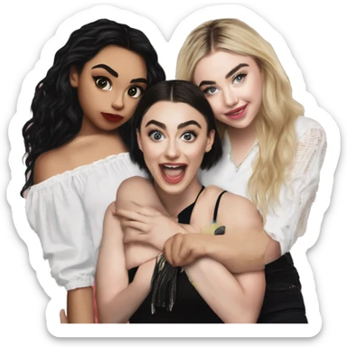 charli xcx, sabrina carpenter, and chappell roan queening out sticker