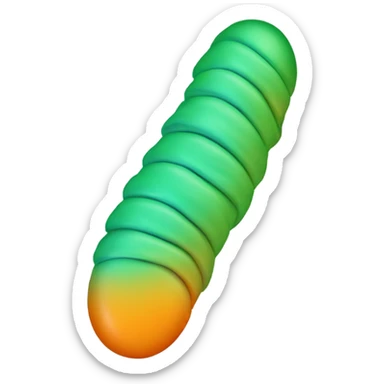 Create an emoji of a mitochondrion: an oval shape with a smooth outer membrane and folded inner membrane (cristae). Use wavy lines inside to represent folds. Colors like orange, green, or yellow should convey energy and biological activity. sticker