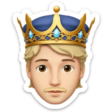 A prince with a hansome face and a hat in his head sticker