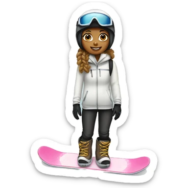 Girl white skin and mini pincher on snowboard sticker