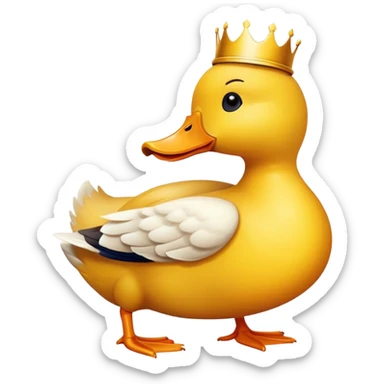 Crea un emoji de un pato con corona sticker