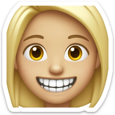 Girl with crooked teeth sticker