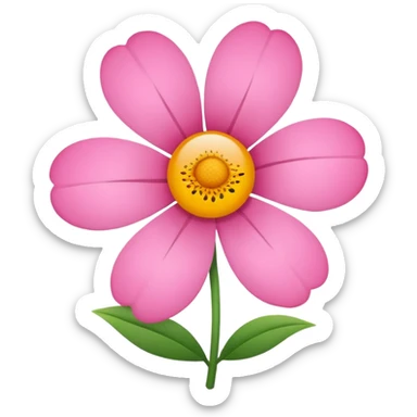 pink 2d flower sticker