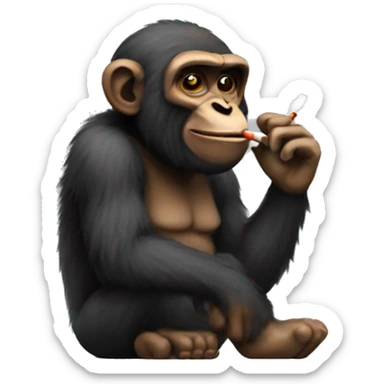 Ape smoking a cigarette  sticker