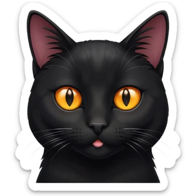 Solin wäre ein Kater mit nachtschwarzem, glänzendem Fell, kräftig gebaut und zugleich von seltener Eleganz. Sein Blick – tief und warm – scheint in die Seele zu führen, während seine Bewegung lautlos ist wie ein Schatten, der sich still an die Seite schmiegt.ihn nichts auf der Welt erschüttern. sticker