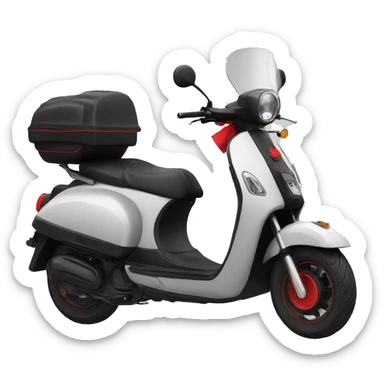 Scooter noir avec bandana rouge sticker