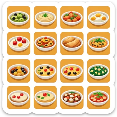 a lot of photo with food like catalog cards from delivery app sticker