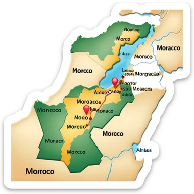 Create the full Moroccan map sticker