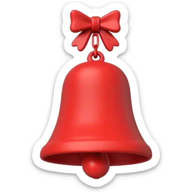 3D red bell made of plasticine sticker