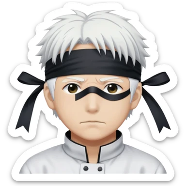 Satoru Gojo with white hair and blindfold from Jujutsu Kaisen sticker