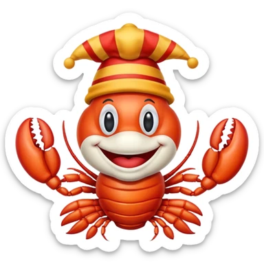 Lobster that is a clown  sticker