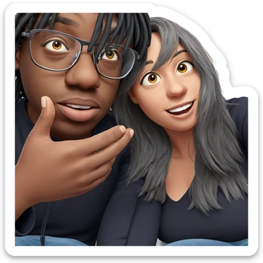 playful couple with smiles sticker