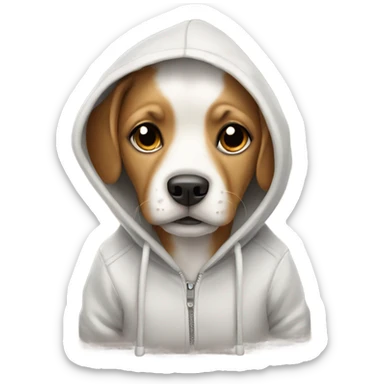Cute dog wearing a hoodie  sticker