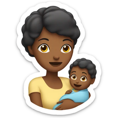 Mum holding baby sticker