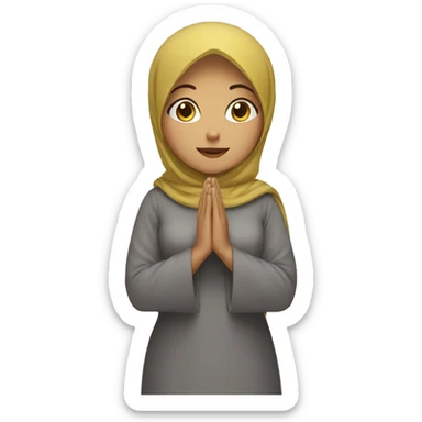 Woman wearing a hijab and pray sticker