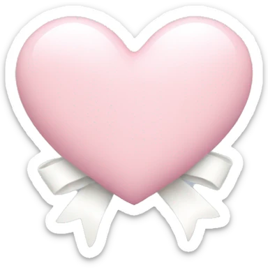 Pastel pink heart with white bow sticker