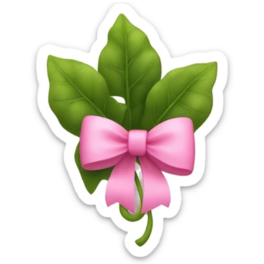 green ivy with a pink bow sticker