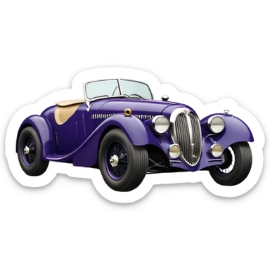 Black bumblebee very fast racing 1934 jaguar roadster rustic old antique rat hot rodded blueberry and cherry pearl  sticker