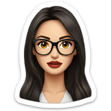 Megan Fox con lentes y suéter blanco sticker