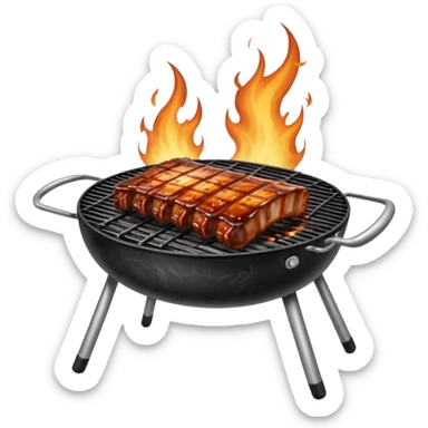 bbq ribs on grill sticker