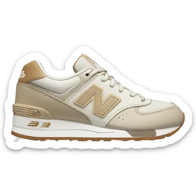 White and beige New Balance shoes sticker