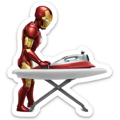 ironman ironing clothes sticker