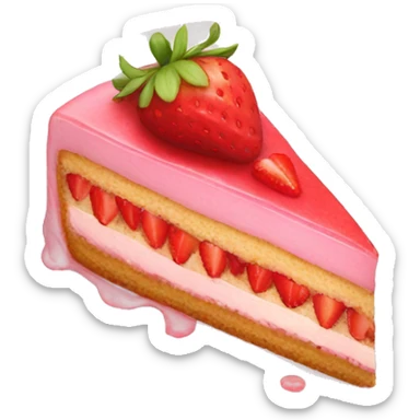 slice of strawberry cake with no dish sticker