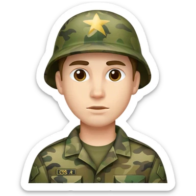 Hunter wearing all camo sticker