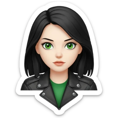 Biker Girl
Black Long Hair
Green Eyes sticker